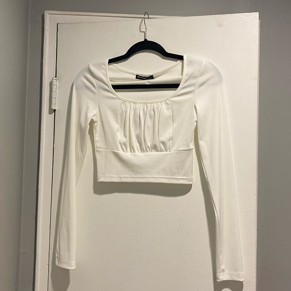 Blush mark small better together white crop top